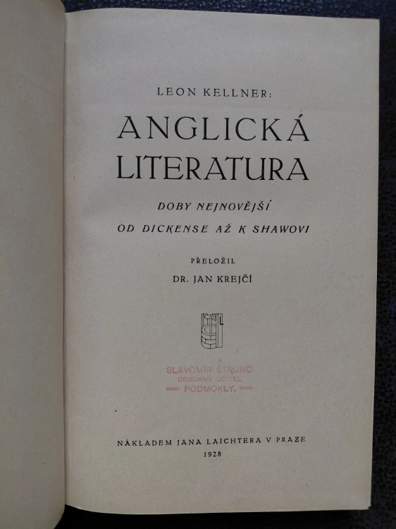 Anglická literatura - Leon Kellner 