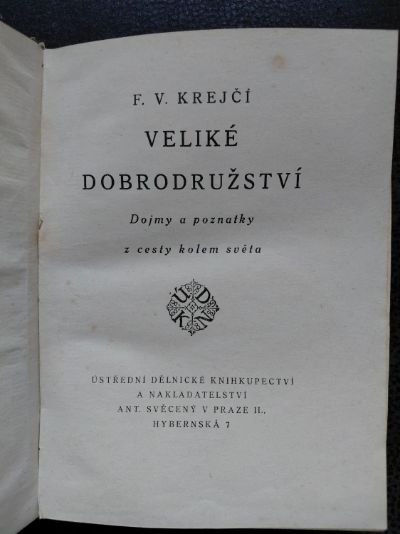 Veliké dobrodružství - F.V. Krejčí
