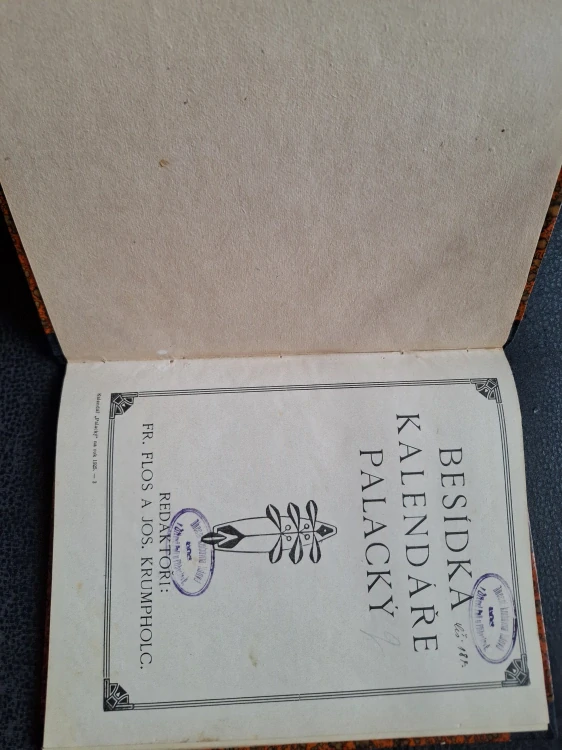 Besídka kalendáře Palacký - Flos Fr.,Krumpholc Jos.