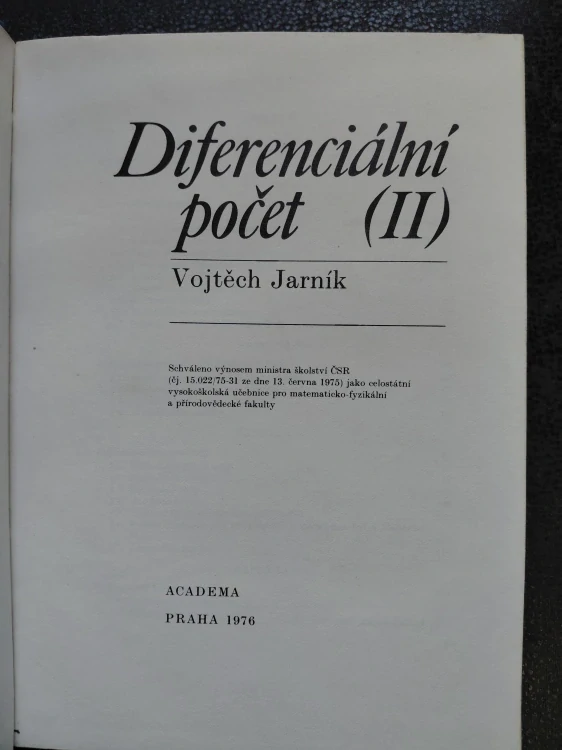 Diferenciální počet II. - Vojtěch Jarník