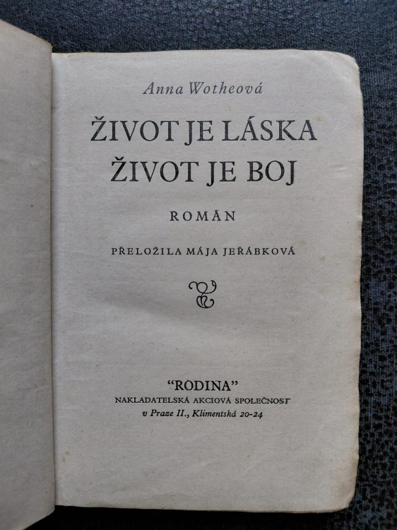 Život je láska Život je boj - Anna Wotheová