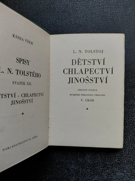Dětství chlapectví jinoštví - L. N. Tolstoj