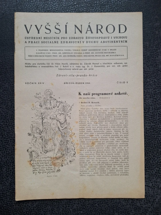 Vyšší národ - ročník XXIII. leden - únor 1944 - čísla 1, 2, 3, 4, 5