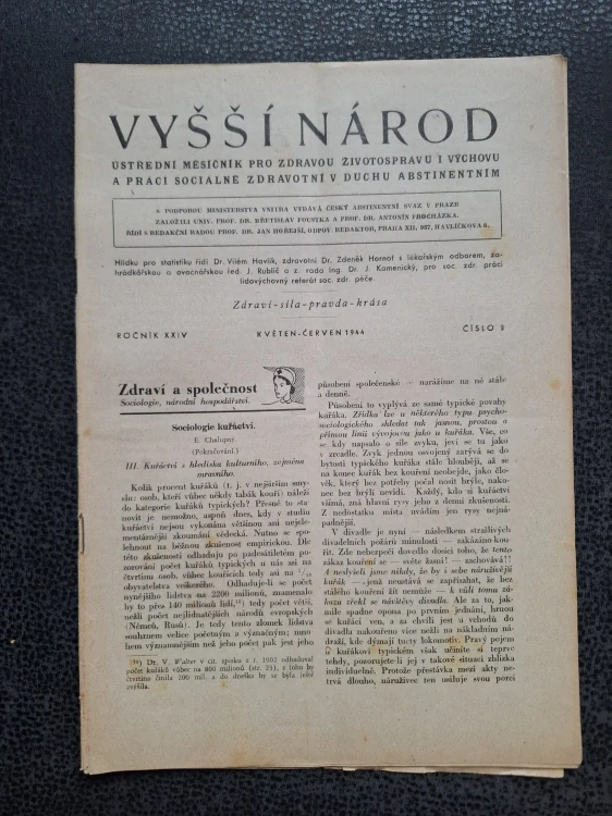 Vyšší národ - ročník XXIII. leden - únor 1944 - čísla 1, 2, 3, 4, 5