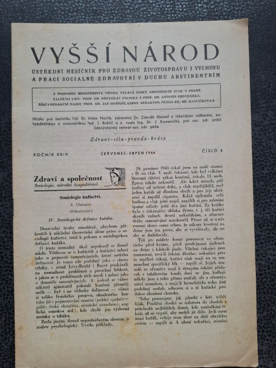 Vyšší národ - ročník XXIII. leden - únor 1944 - čísla 1, 2, 3, 4, 5