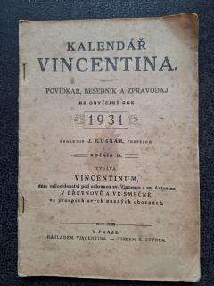 Kalendář Vincentina 1931 - J. Košnar