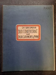 Duo concertant pour Deux clarinettes a piano - Ch. Baermann