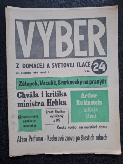 Výber z domácej a svetovej tlače - 21.11. 1969 ročník. II.