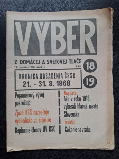Výber z domácej a svetovej tlače - 13.9. 1968 ročník. I.
